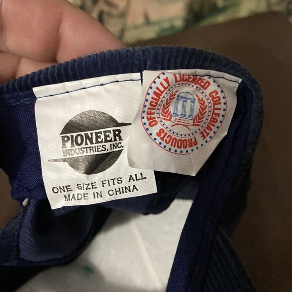 VINTAGE Pioneer Corduroy Snapback Hat - Navy Midshipmen - New Old Stock! - Picture 2 of 2